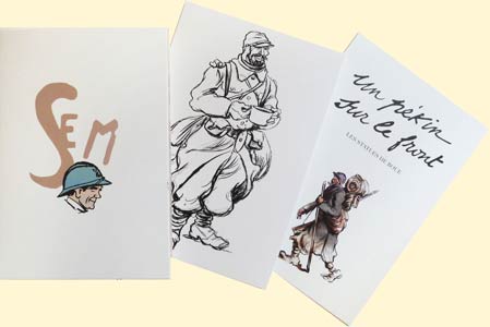 Coffret, Mise en boîte/école Estienne, Quelques croquis de guerre 1915-1916 et Les statues de boue, un chapitre du Pékin sur le front, juin 2014. guerre